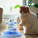 Cat Windmill Tower Toy with Feather