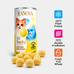 Ranova Freeze Dried Quail Egg Yolks Snack for Cats & Dogs