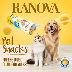 Ranova Freeze Dried Quail Egg Yolks Snack for Cats & Dogs