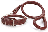 Dog Leather Leash with Collar