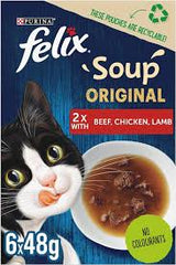 Felix Soup Tender Strips with Beef, Chicken & Lamb 6x48g