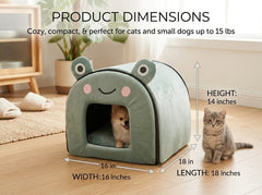 Cozy Frog House for Pets - 18x16x14 inches