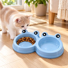 Double Frog Face Food Bowl for Pets