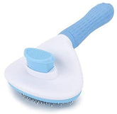 Retractable Pet Grooming Brush with Button - Oval