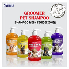 Remu Groomer Flea & Tick Shampoo with Conditioner for Dogs 600ml