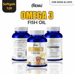 Remu Omega 3 Fish Oil Supplements for Cats & Dogs - 120gel
