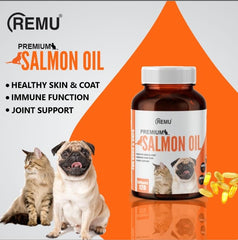 Remu Salmon Oil Supplements for Cats & Dogs - 120gel