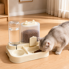 Transparent Cat Food and Water Dispenser