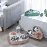Triple Side Food Bowl with Water Dispenser