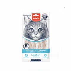 Wanpy Hairball Control Creamy Treat - Codfish & Chicken