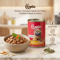 Homie Adult Chicken Chunk in Gravy Wet Food Tin 400g