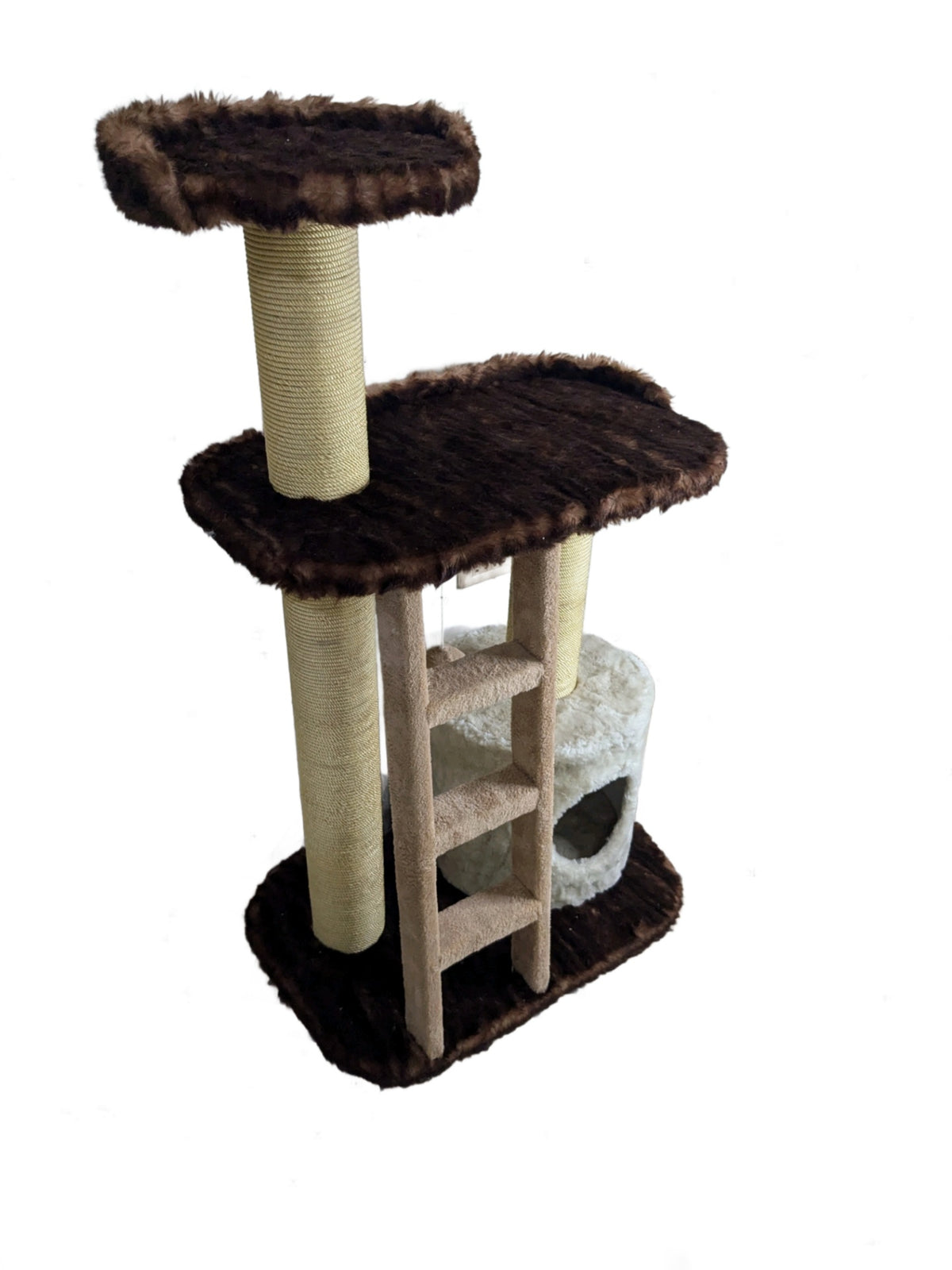 Premium Triple Story Scratching Post with Ladder & House