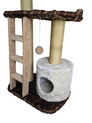 Premium Triple Story Scratching Post with Ladder & House