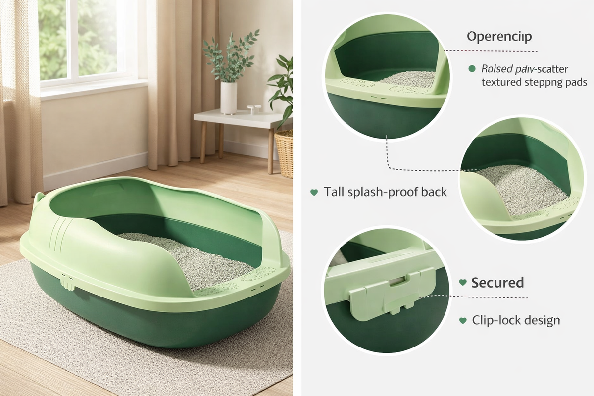 Anti Splash Turtle Themed Litter Tray