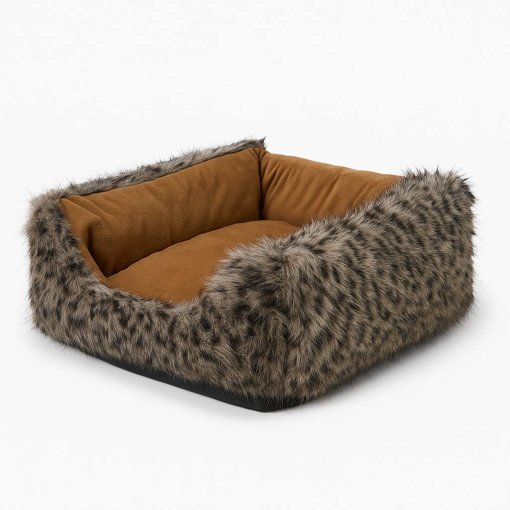 Cat Face Convertible Bed & House with Fur