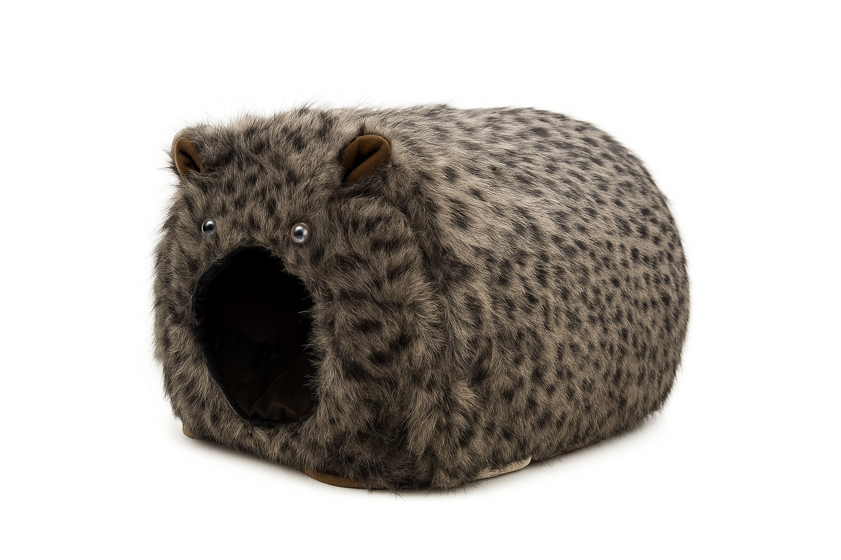 Cat Face Convertible Bed & House with Fur