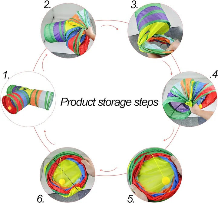 Cat Playing Tunnel with Ball