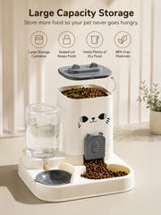 Cat Face Food & Water Dispenser