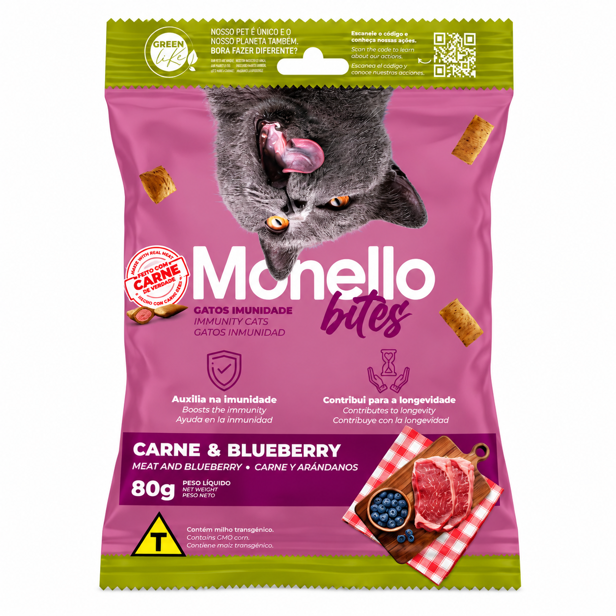 Monello Bites Dry Treats for Cats 80g