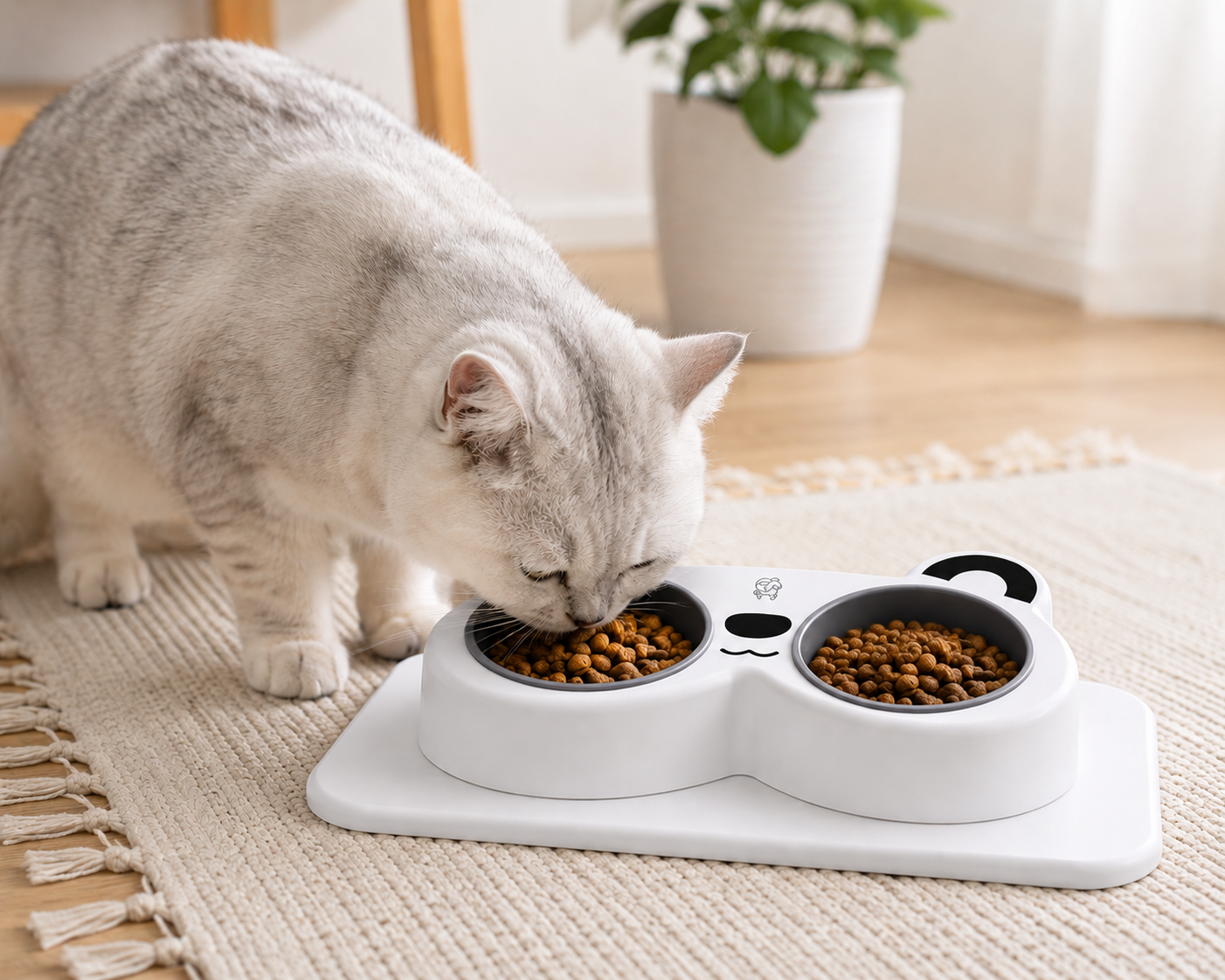 Double Sided Panda Food Bowl for Pets