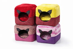 Convertible Pet House & Bed with Fur