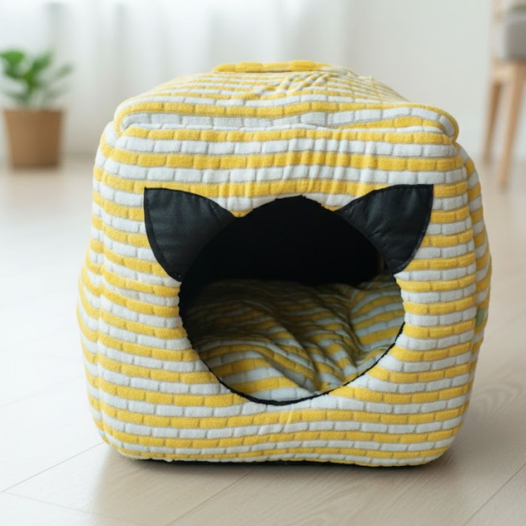 Convertible Pet House & Bed with Fur