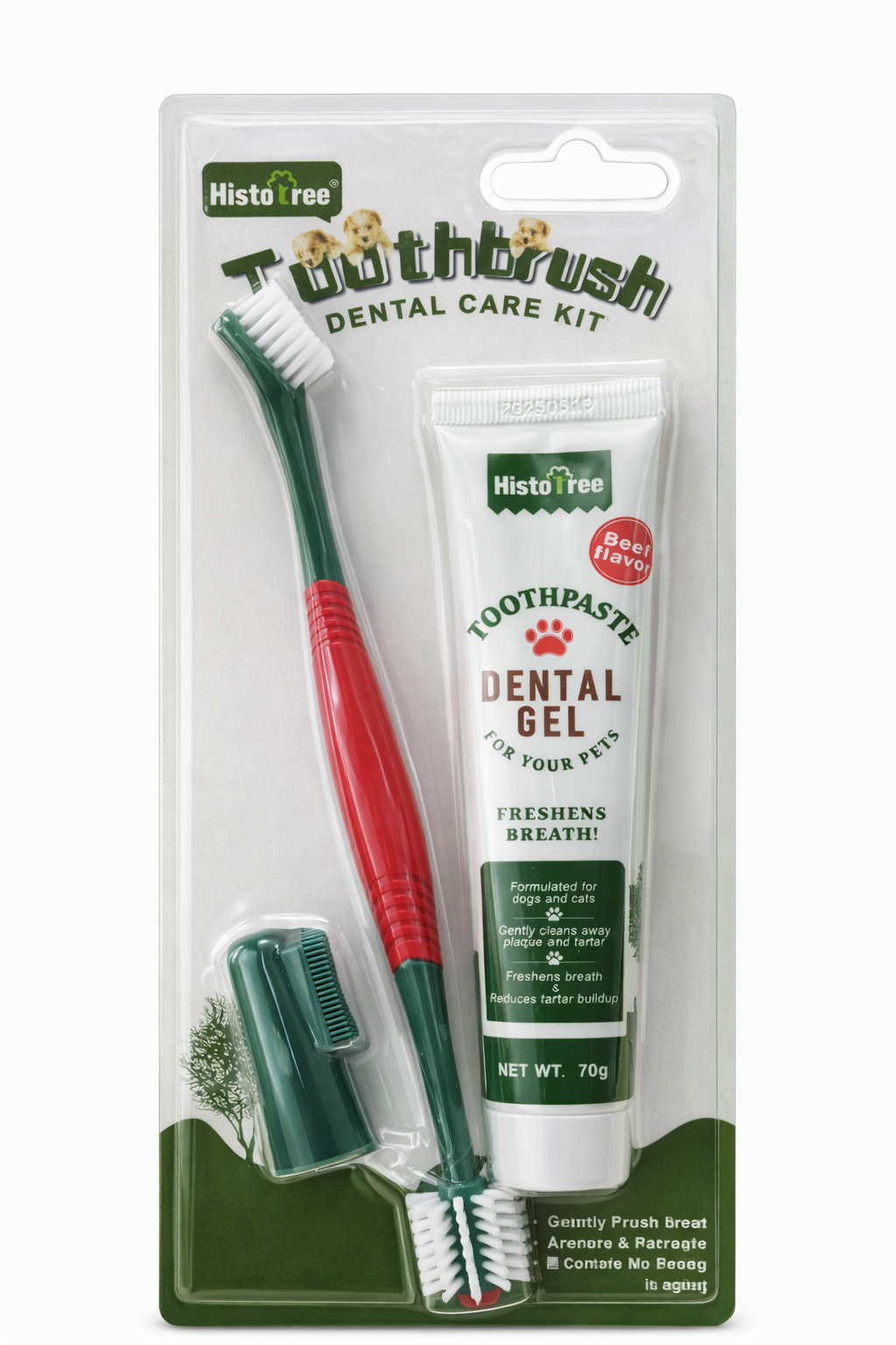 Dental Kit for Cats & Dogs (with Beef Flavored Toothpaste)