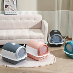 Enclosed Litter Box with Door and Free Scoop (36x34x50 cm)