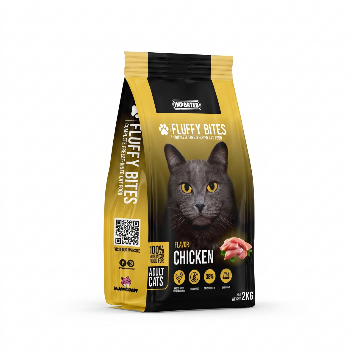 Fluffy Bites Adult Chicken Cat Food 2kg