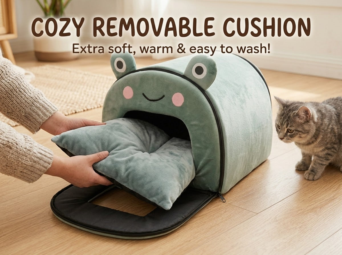 Cozy Frog House for Pets - 18x16x14 inches