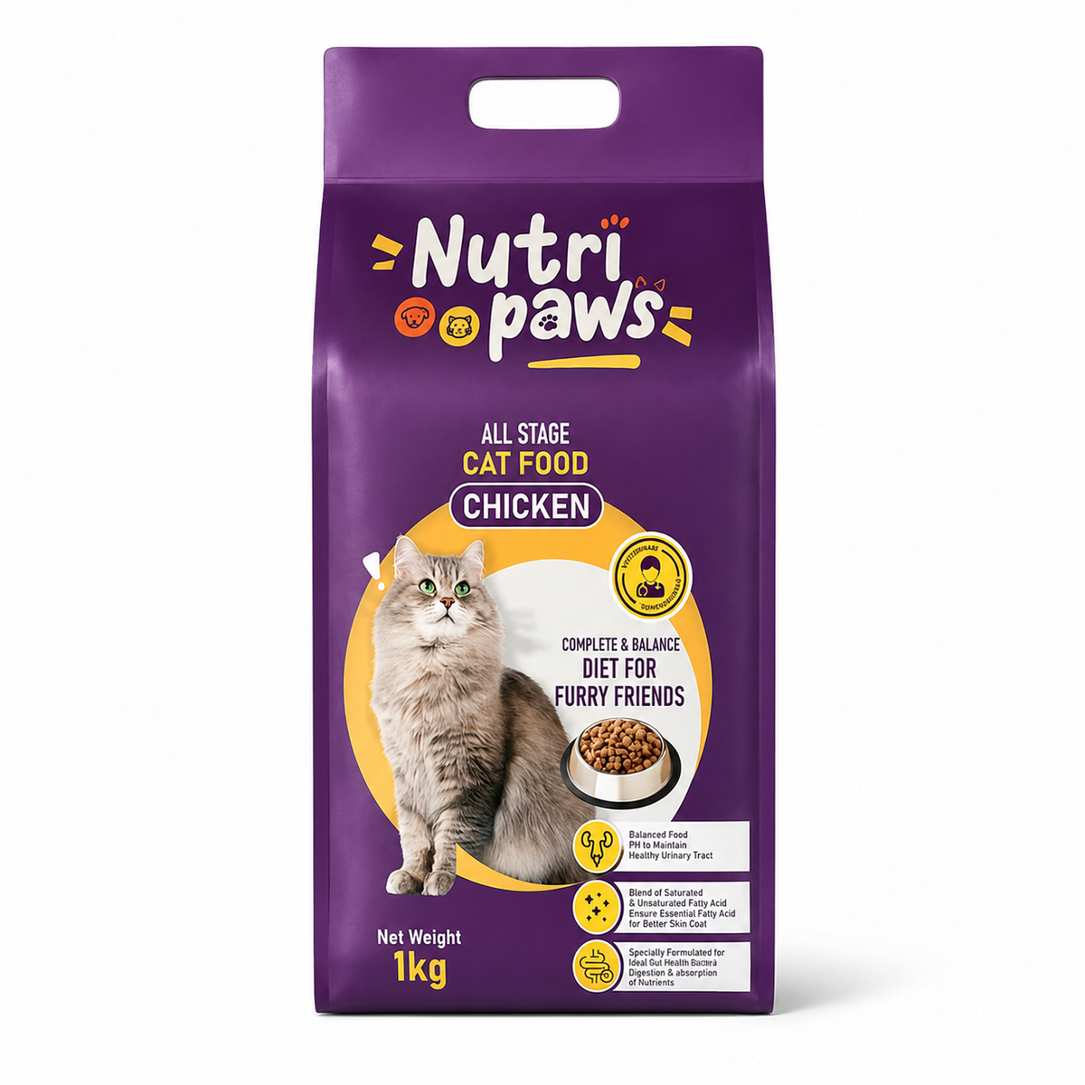 Nutri Paws All Life Stage Cat Food Chicken 1kg