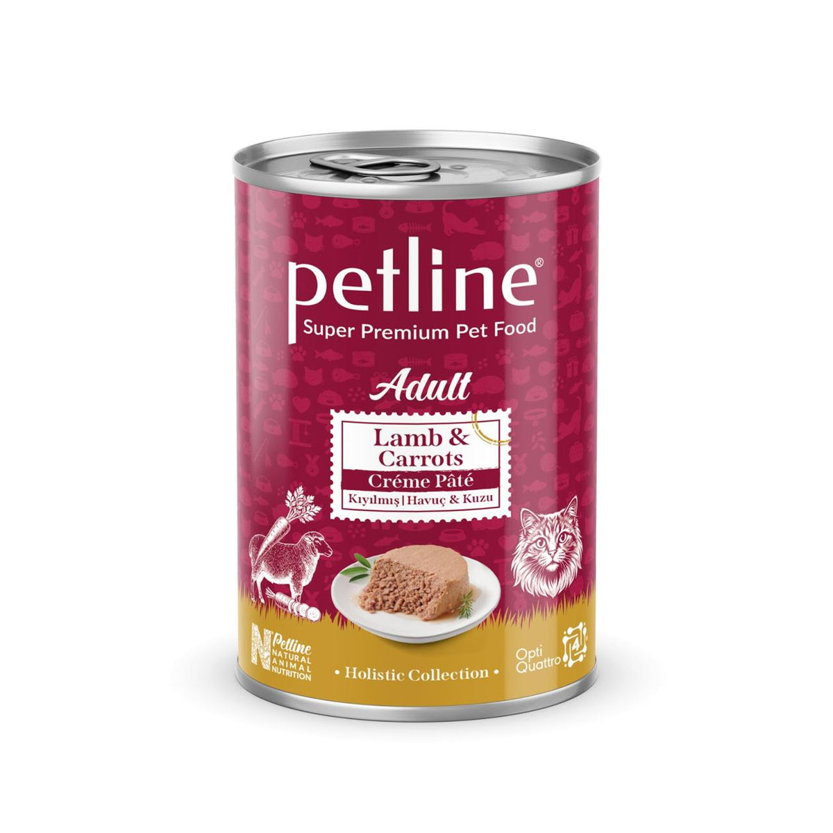 Petline Adult Wet Cat Food Lamb & Carrots 395g