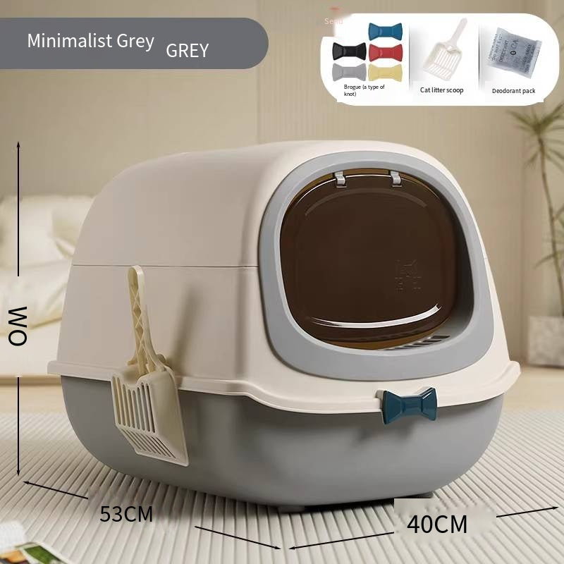Deluxe Enclosed Litter Box with Scoop