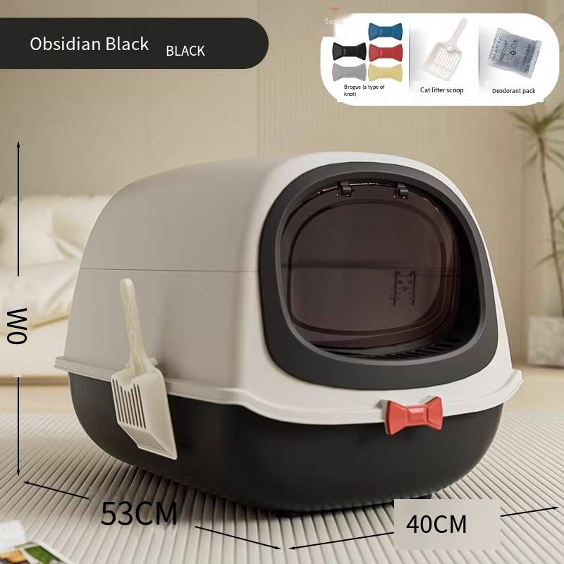 Deluxe Enclosed Litter Box with Scoop