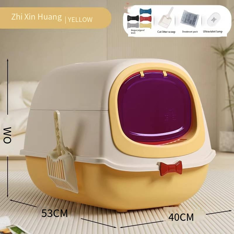 Deluxe Enclosed Litter Box with Scoop