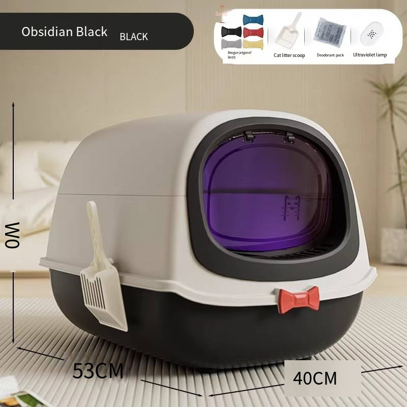 Deluxe Enclosed Litter Box with Scoop