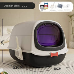 Deluxe Enclosed Litter Box with Scoop