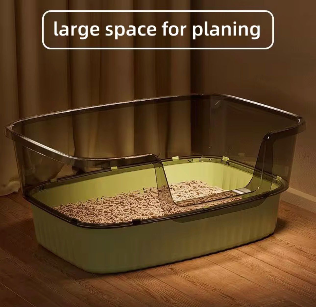 Semi Enclosed Litter Tray for Kittens with Free Scoop - 45x30x17 cm