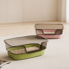 Semi Enclosed Litter Tray for Kittens with Free Scoop - 45x30x17 cm