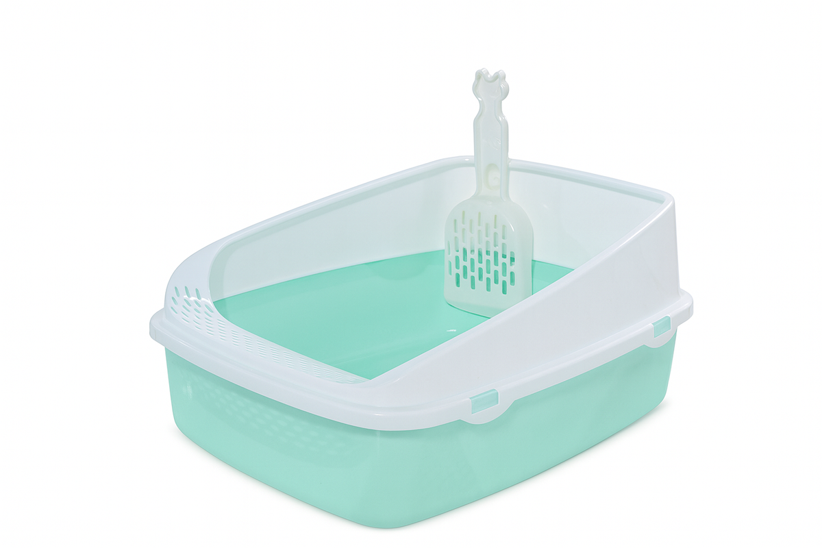 Semi Enclosed Litter Tray with Scoop (19"x19"x8")