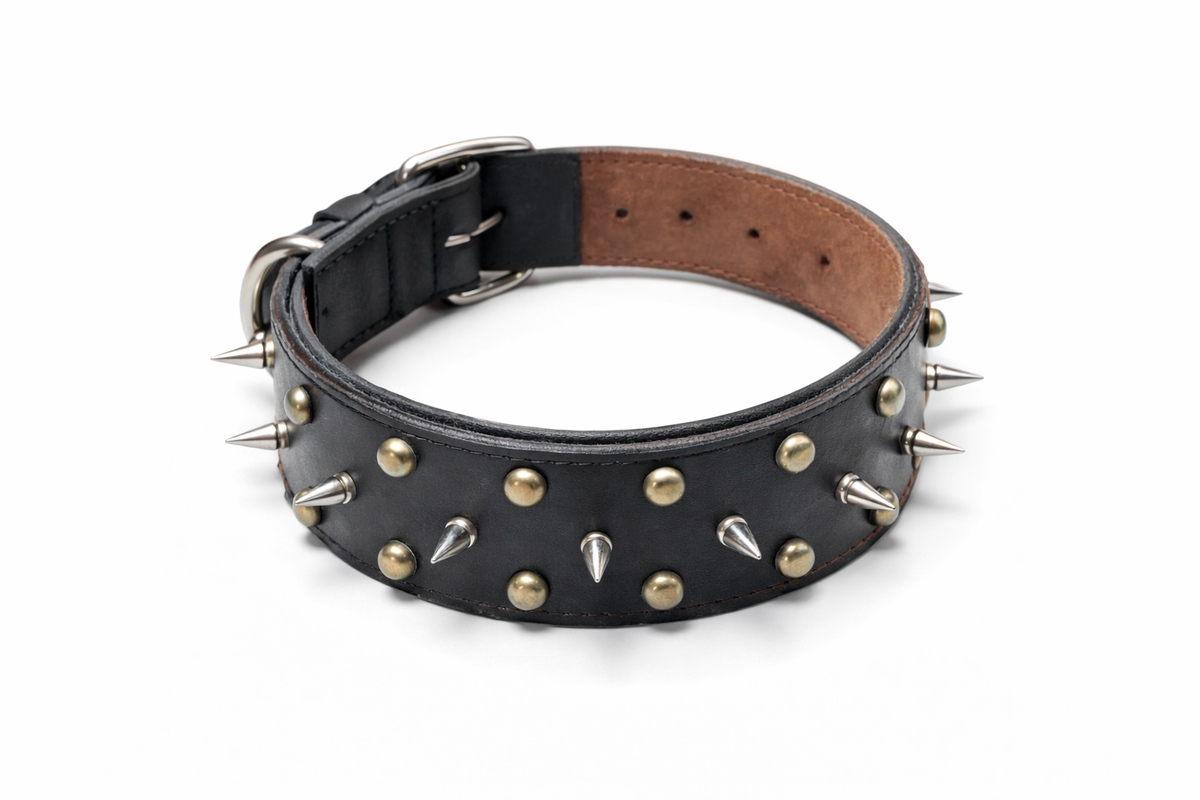 Spiked Leather Collar for Dogs