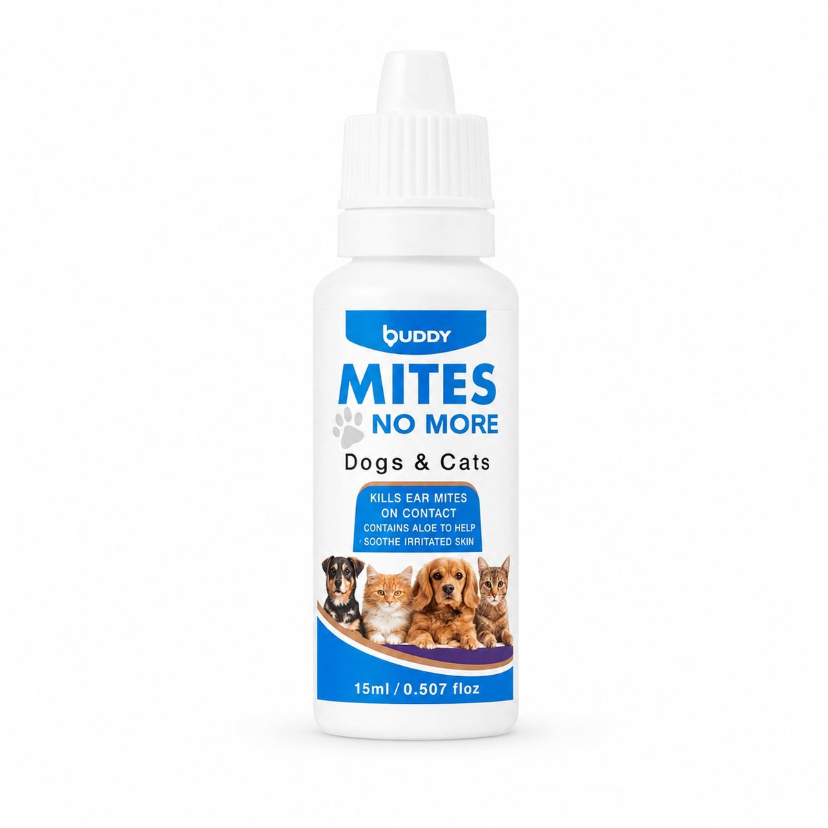 Thai Buddy Mites No More 15ml - Ear Mites Drops for Cats & Dogs