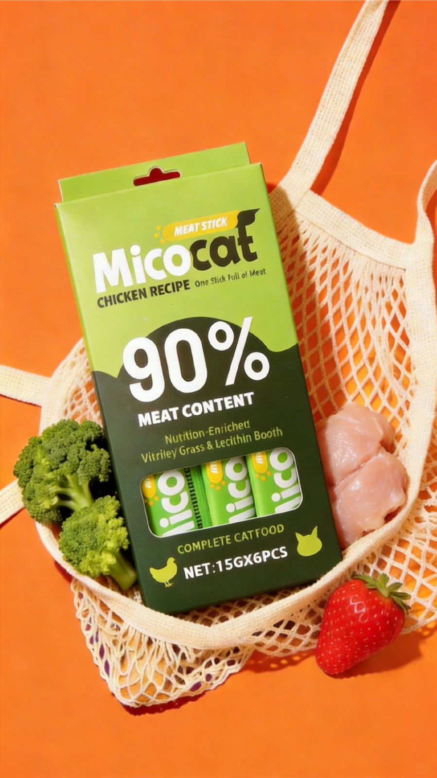 Micocat Meat Stick Creamy Treat for Cats - 6 sticks