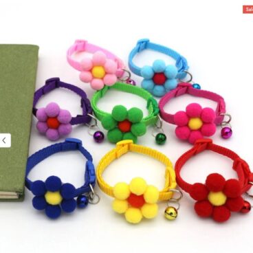 Cat Flower Collar with Bell