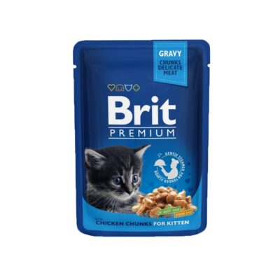 Brit Premium Cat Wet Food with Chicken Chunks for Kitten 100 gm