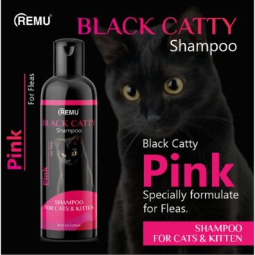 Remu Black Catty Shampoo for Fleas - Pink