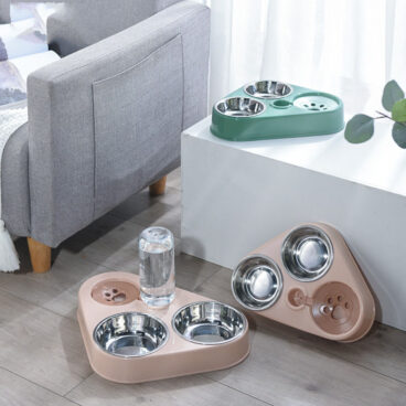 Triple Food Bowl with Water Dispenser