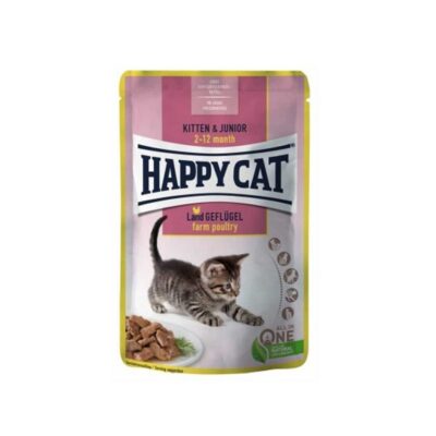 Happy Cat Kitten & Junior Farm Duck Jelly Pouch – 85 gm