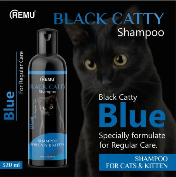 Remu Black Catty Shampoo for Regular Care - Blue