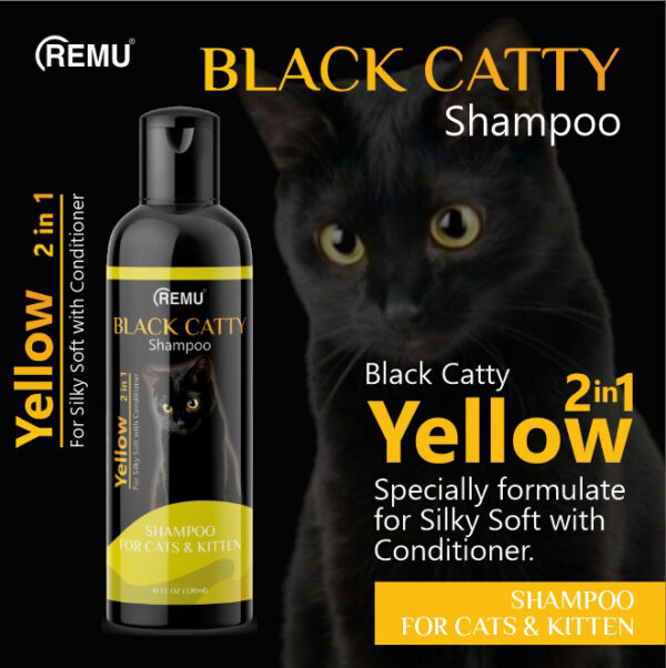 Remu Black Catty Shampoo with Conditioner - Yellow